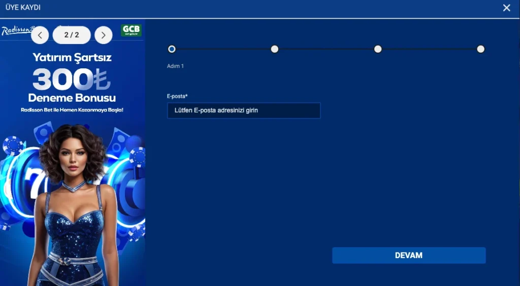 Radisson bet Üyelik İşlemleri